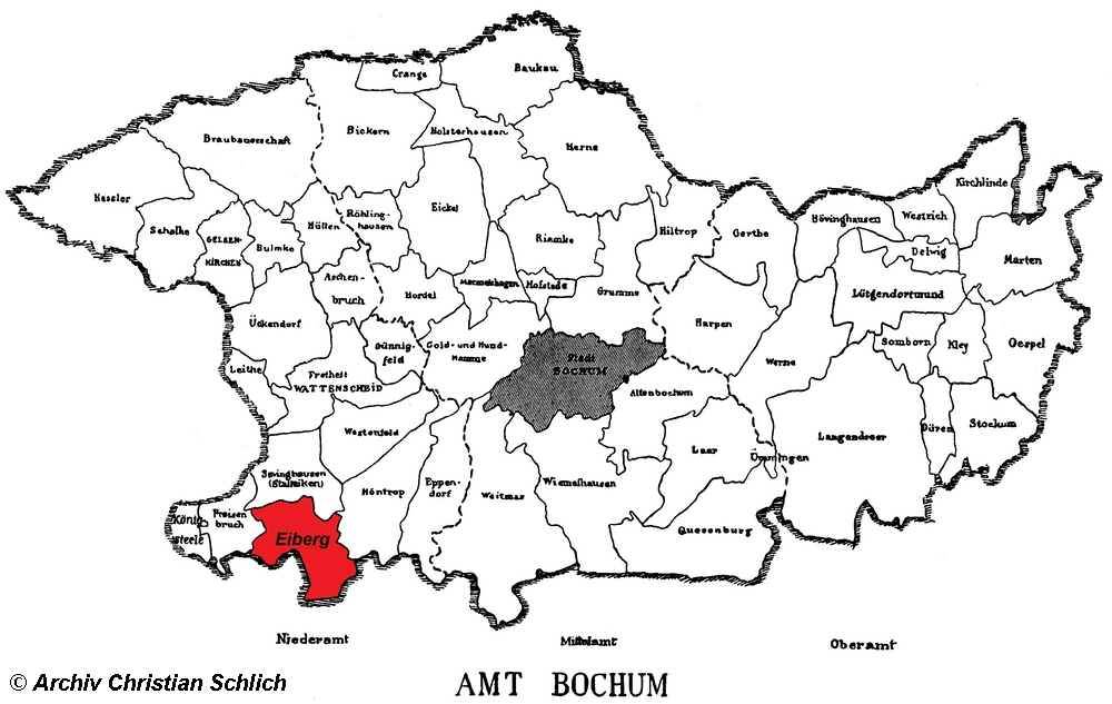 Karte Amt Bochum mit Eiberg