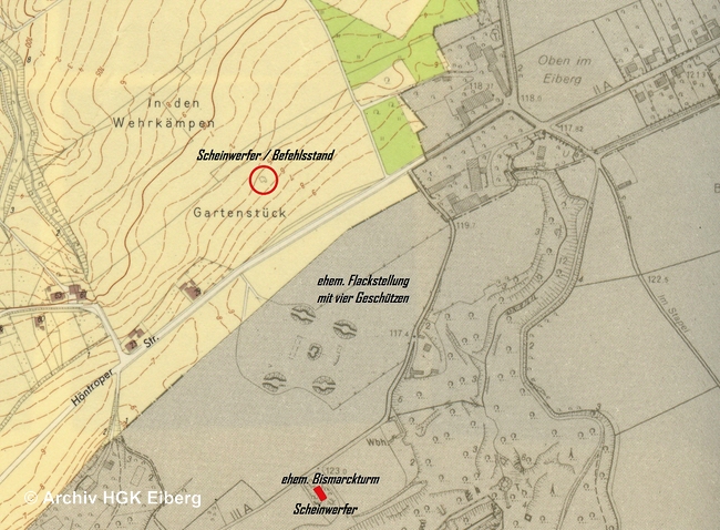 Karte 1969 - Flakstellung Oben in Eiberg